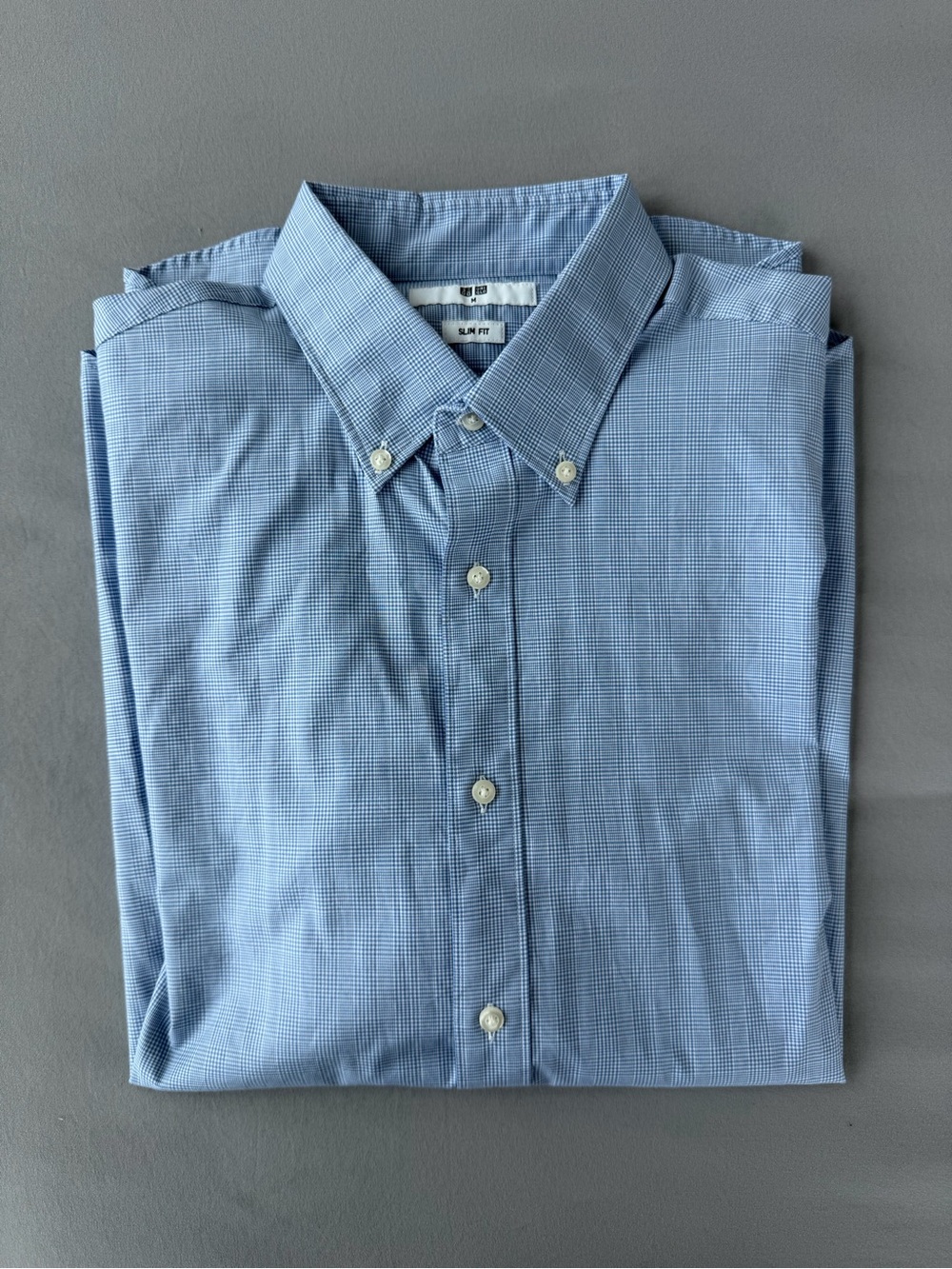 Uniqlo Light Blue Micro-Check Dress Shirt